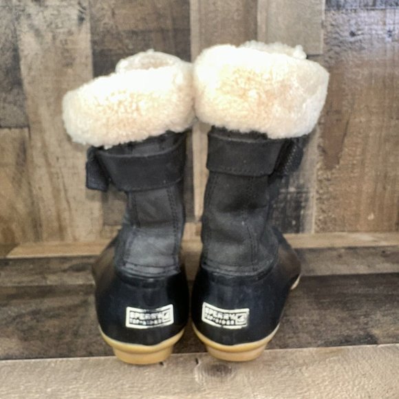 WOMEN'S SPERRY FOR J.CREW SHEARWATER BUCKLE BOOTS IN BLACK Sz 9M - Picture 3 of 11